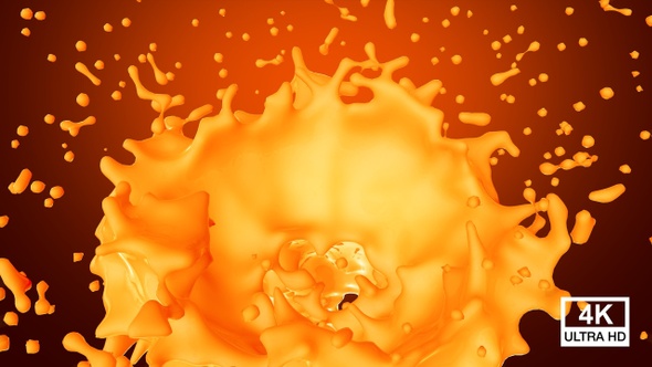Big Orange Juice Splash 4K