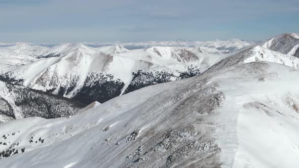 Aerial views of mountain peaks from Loveland Pass, Colorado