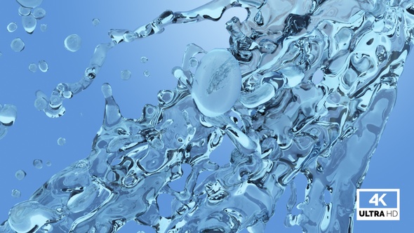 Blue Water Splash And Pouring alt