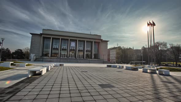 Time lapse of the city of Brno. Beautiful building in Brno 