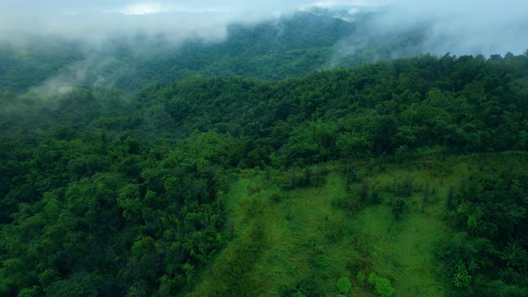 4K Aerial Drone shot flying over beautiful mountain ridge.