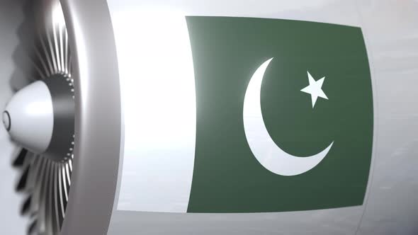 Airplane Turbine with Flag of Pakistan