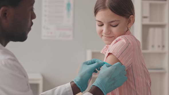 Girl Being Vaccinated from Covid-19