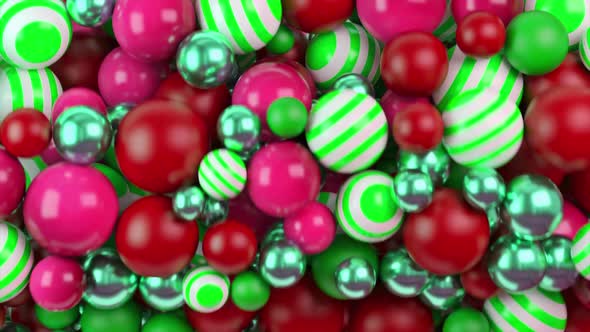 Close up of colorful children toy balls