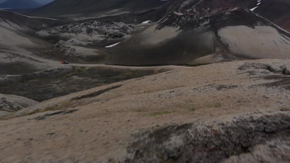 Low Flight Above Volcanic Ground