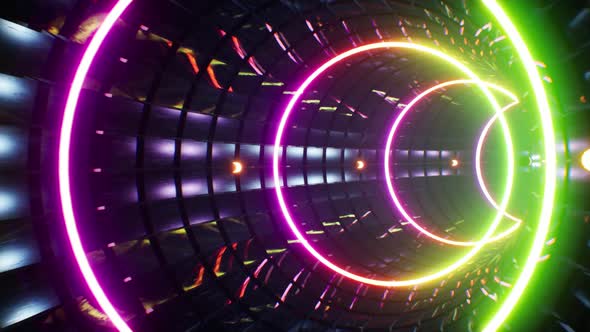 Rainbow Lamp Vj Tunnel Loop 4K