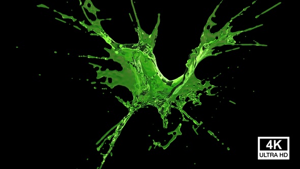 Green Color Water Drops Splash alt