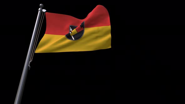 Würzburg City  Flag  Germany  With Alpha Channel 4K