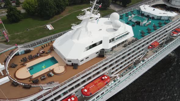Cruise ship aerial view