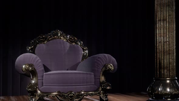 Luxurious Theater Curtain Stage with Chair