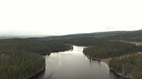 Aerial View of a Lake in the Canadian Landscape