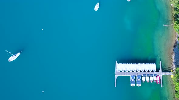 Lake of Sainte-Croix in the Verdon Regional Natural Park in France from the sky