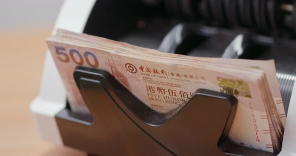 Counting money machine for Hong Kong dollar