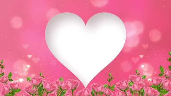 Love theme Roses Background With Heart Frame