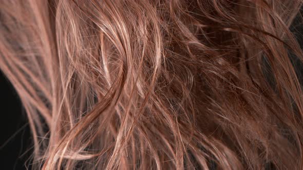 Super Slow Motion Shot of Waving Disheveled Brown Hair at 1000 Fps