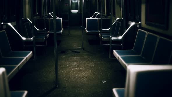 Inside of New York Subway Empty Car alt