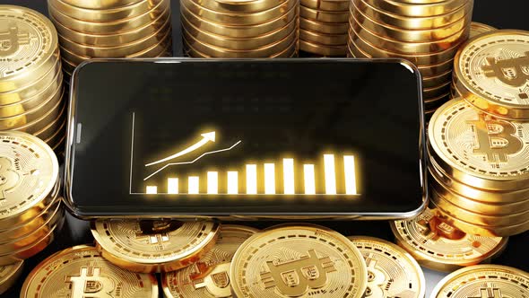 Phone Stock markets uptrend on Bitcoin Crypto currency