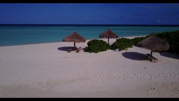 Aerial view landscape of perfect sea view beach vacation by blue sea with white sand background of a