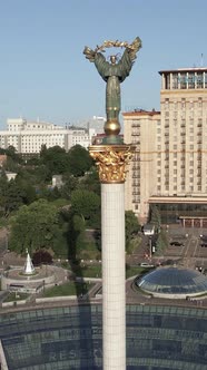 Monument on Independence Square in Kyiv Ukraine