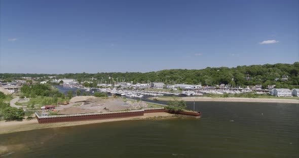 Flying Towards a Marina in Long Island