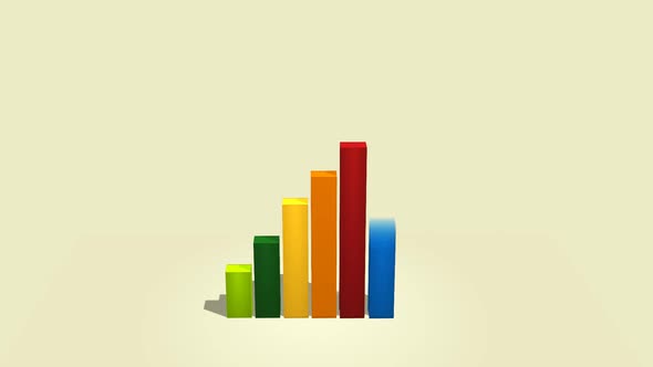 Colorful financial bar graph. The symbol of increasing profit or bankruptcy.