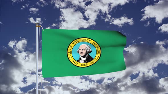 Washington Flag Waving 4k