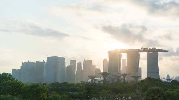 Marina Bay Sands At Sunset In Singapore City