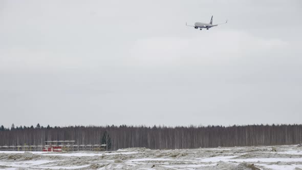 Aeroflot aircraft coming in for a landing Sheremetyevo Airport in Moscow, Russia
