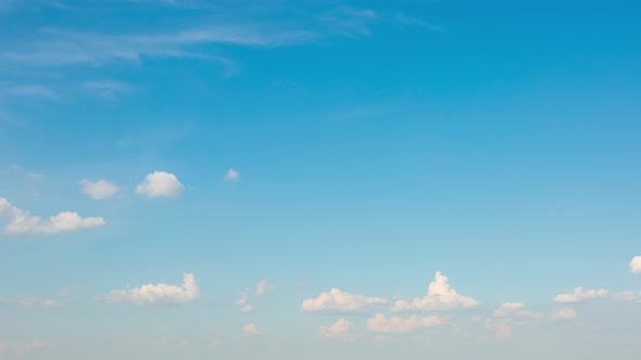 White Clouds In The Blue Sky, Time Lapse