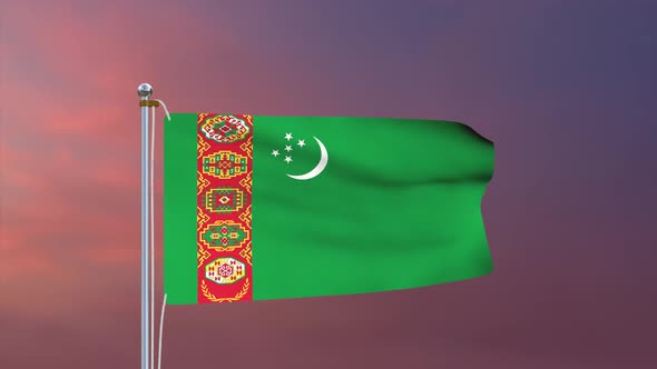Turkmenistan Flag 4k