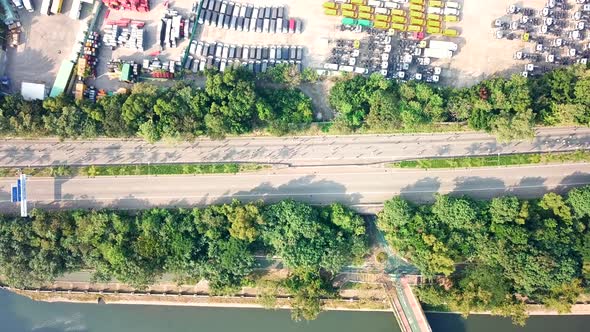 Drone fly up for residential district in Hong Kong