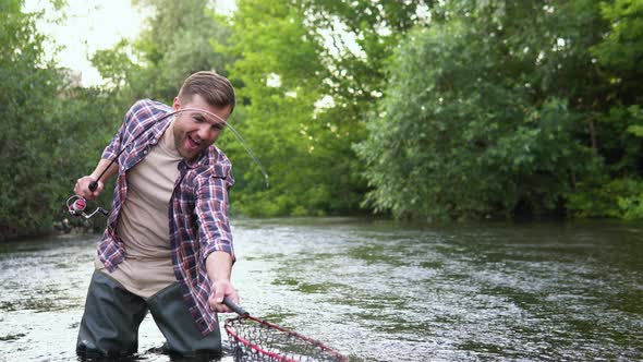 Trout Fishing By Means of Spinning on the River