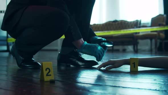 Closeup of a Crime Scene in a Deceased Person's Home.