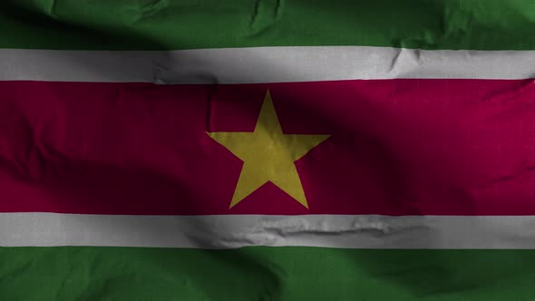 Suriname Flag Textured Waving Background 4K