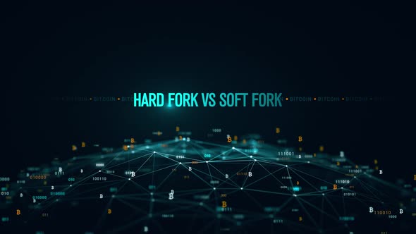 Bitcoin Hard Fork vs Soft Fork Cryptocurrency Digital Globe Animation 4K