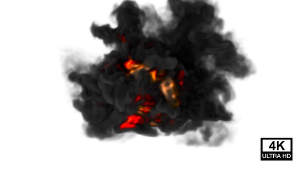 Huge Fire With Smoke 4K alt