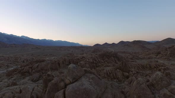 Aerial shot of scenic mountainous desert.