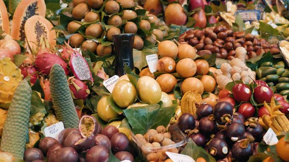 Farmers Produce Market Group of Various Locally Grown Fresh Fruits on Display Shop