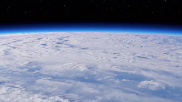 View Of The Planet Earth From A Spaceship Taking Off Into Space