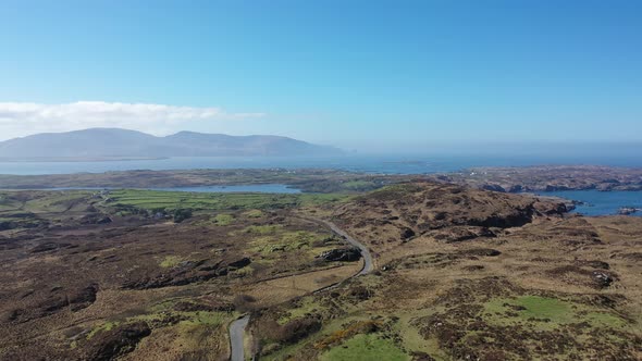 Flying Above Peatbog By Portnoo in County Donegal  Ireland