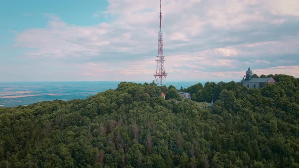 Aerial View of Mountain with Forest