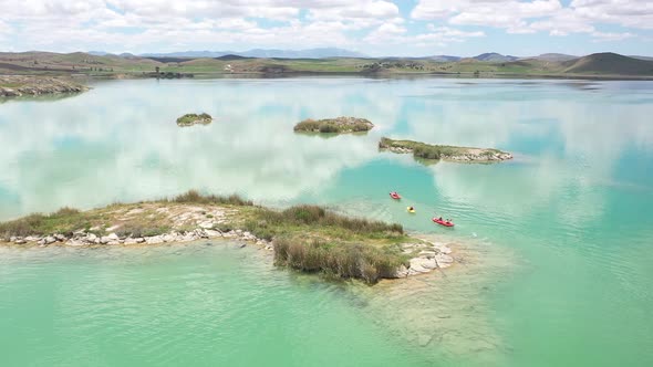 Aerial View Of Canoe On The Lake 2