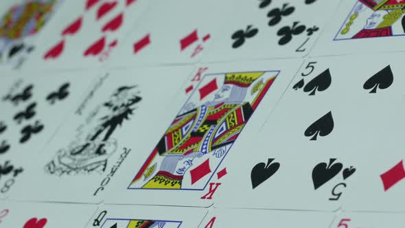 Modern Deck Of Cards For Playing Poker On The Table In The Casino