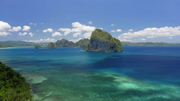 Aerial View of El Nido Coast Palawan Philippines