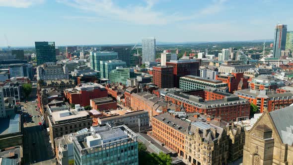 Aerial View Over Manchester Deansgate  Travel Photography