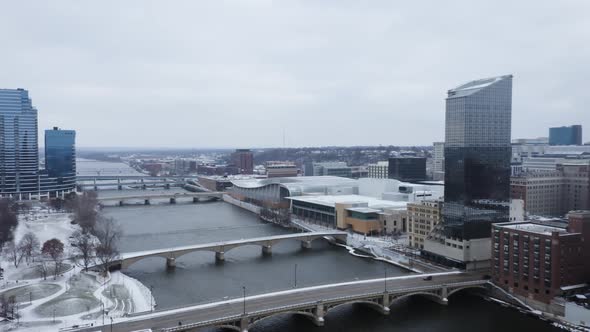 Aerial footage of Grand Rapids