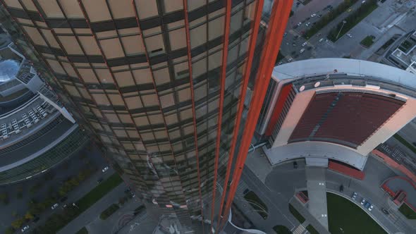 Top View of Round Glass Highrise