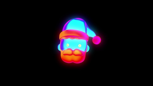 Christmas 3D Santa Claus Flying Psychedelic Animation for Colorful NFT