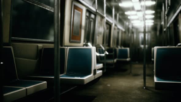 Inside of New York Subway Empty Car alt