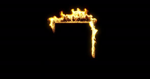 Square shape on fire. 